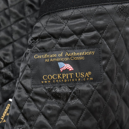 Cockpit USA Top Gun Stealth Varsity Leather Jacket