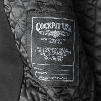 Cockpit USA Top Gun Stealth Varsity Leather Jacket