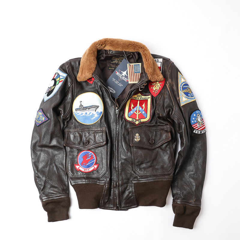 Cockpit USA Movie Hero Top Gun Navy G-1 Leather Jacket