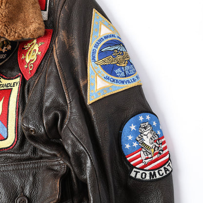 Cockpit USA Movie Hero Top Gun Navy G-1 Leather Jacket