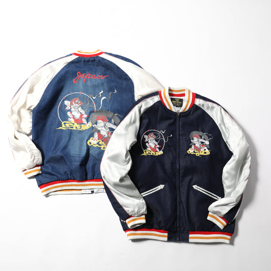 Houston Indigo Fuujin Raijin Souvenir Jacket