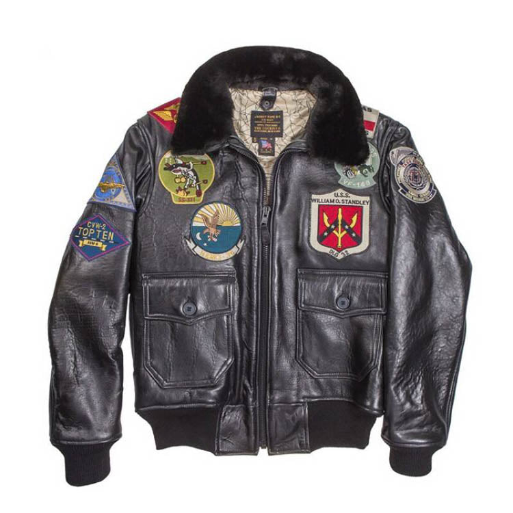 Cockpit USA Top Gun Navy G-1 Leather Jacket (7103060115640)