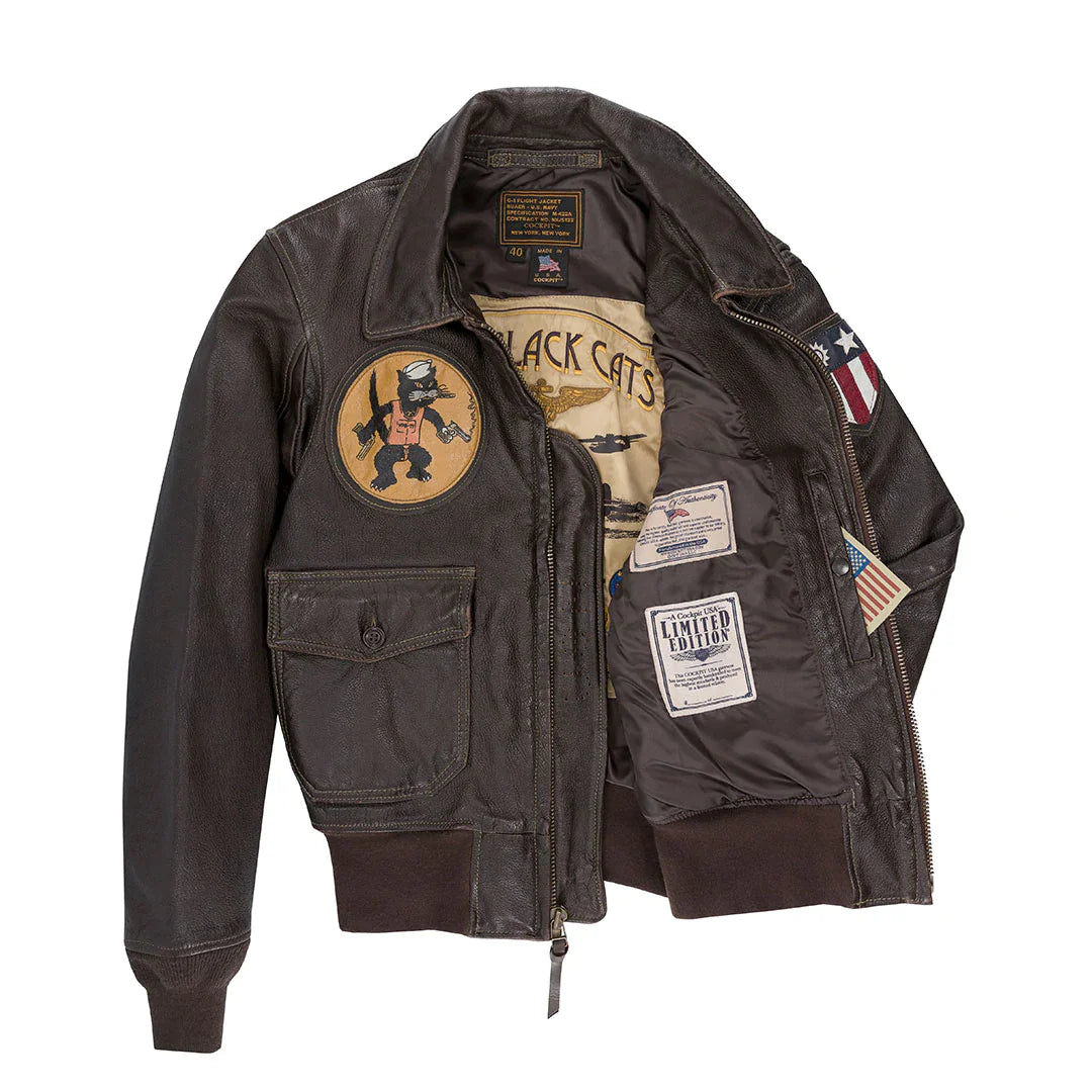 Pre-Order: Cockpit USA Black Eagle USN G-1 Leather Jacket (7103060705464)