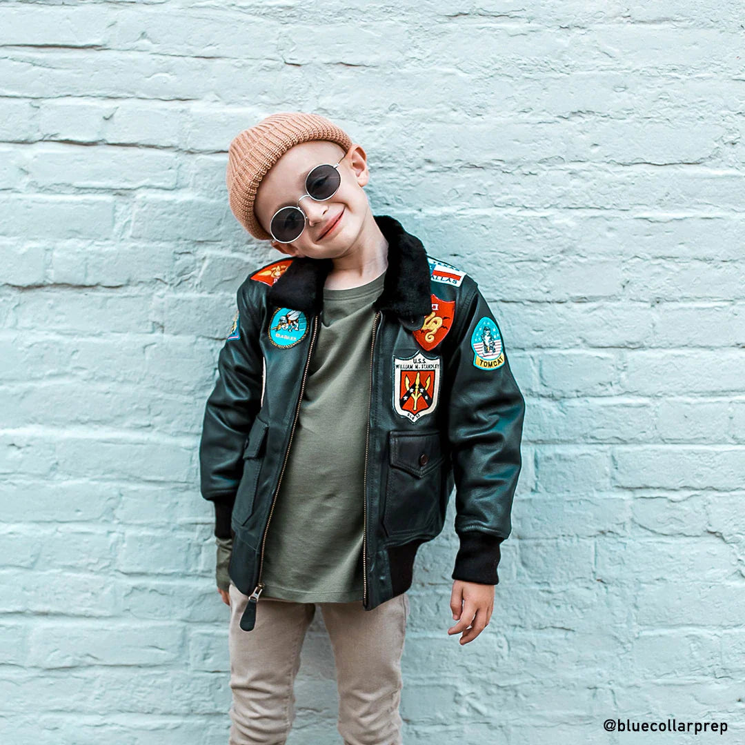 Pre-Order: Cockpit USA Kids Top Gun G-1 Leather Jacket (7103059624120)