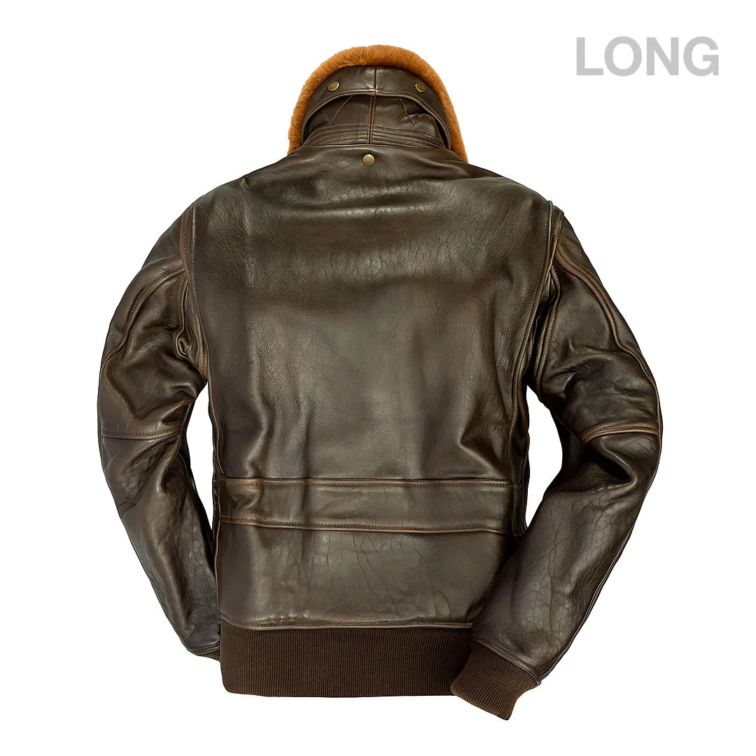 Cockpit USA US Navy G-1 Lambskin Flight Long Jacket